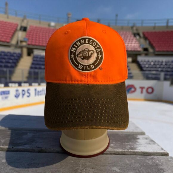 Minnesota Wild Hat Cap Strap Back Orange Blaze NHL Hockey Hunting Pheasants Hat - Picture 9 of 9
